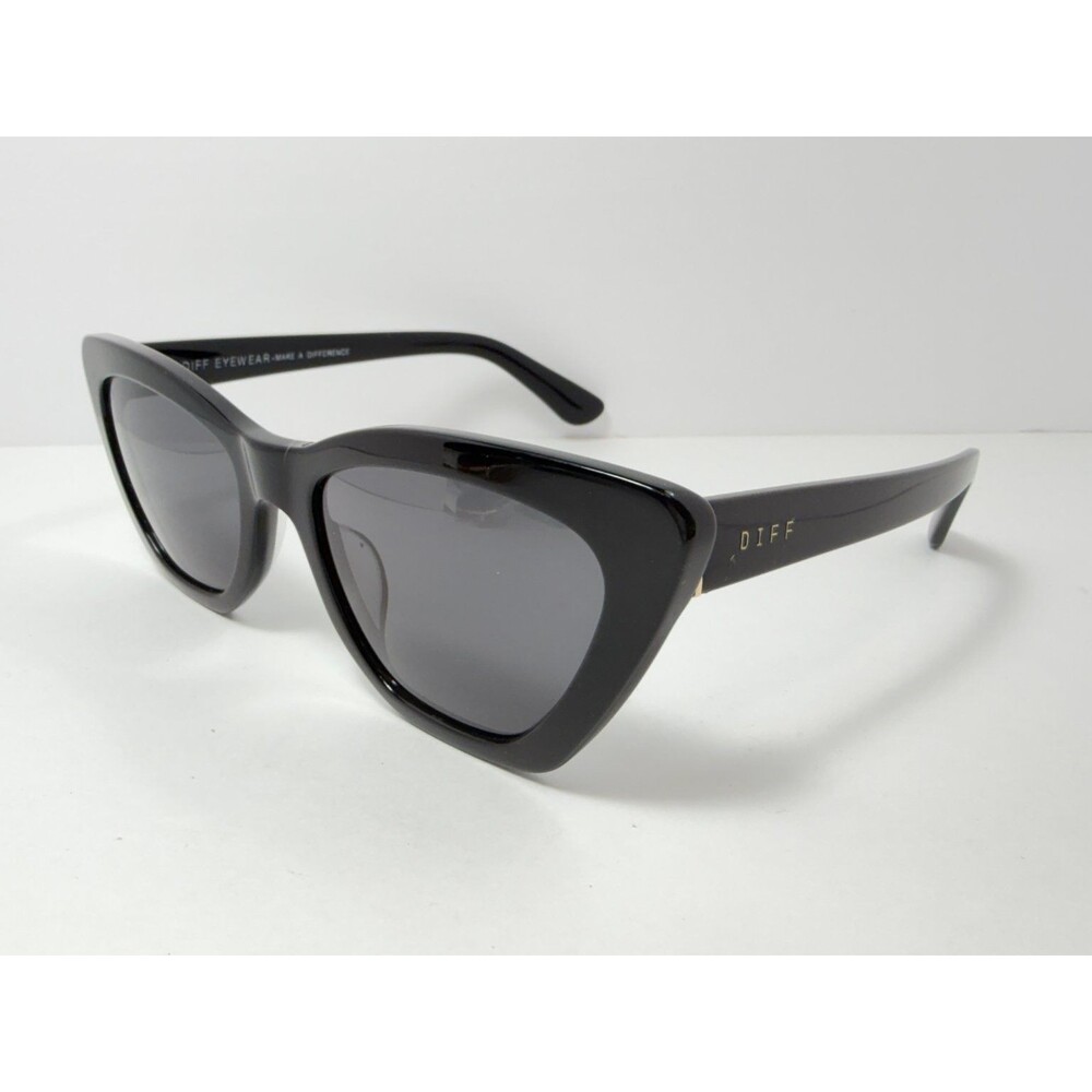 DIFF Eyewear Camila BK GR246 Women's Black Cat Eye Sunglasses 58mm UV Protection